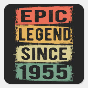 Epic Legend Since 1955 Vintage 1955 Birthday Gift Square Sticker