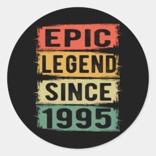 Epic Legend Since 1995 Vintage 1995 Birthday Gift Classic Round Sticker
