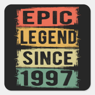 Epic Legend Since 1997 Vintage 1997 Birthday Gift Square Sticker
