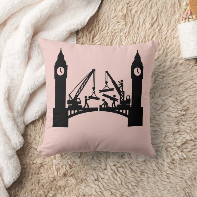 Epic london clock tower bridge construction  cushion (Blanket)