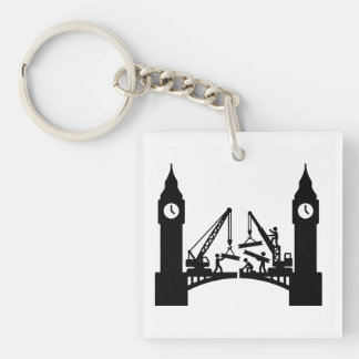 Epic london clock tower bridge construction  key ring