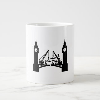 Epic london clock tower bridge construction  large coffee mug