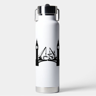 Epic london clock tower bridge construction  water bottle