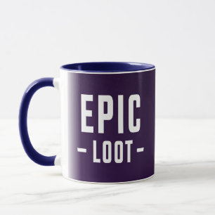 Epic Loot Gamer Purple White Teen Boy Slogan Mug