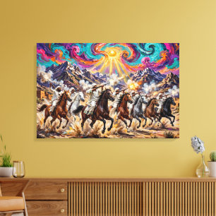 Epic Moroccan Tbourida Fantasia Horse Riders Canvas Print