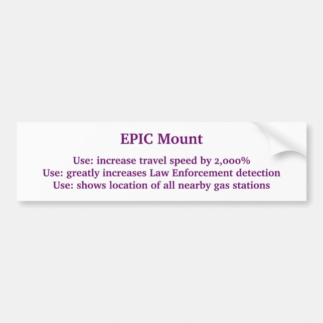 EPIC Mount bumper sticker (Front)