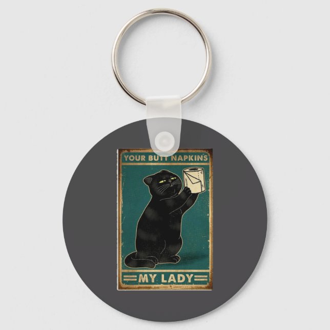 Epic napkins cat butt lady key ring (Front)
