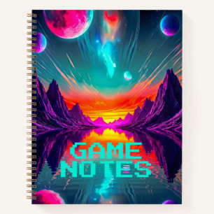 Epic Neon Galaxy Synthwave Alien World Notebook