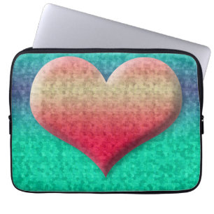 Epic Neon New Wave Retro Heart Laptop Sleeve
