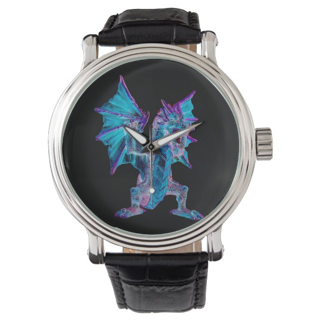 Epic Ocean Magic Fantasy Aqua Dragon Mystical Watch (Front)