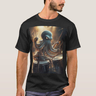 Epic Octopus Drummer Rock Band T-Shirt