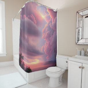Epic Pink Summer Sky Shower Curtain