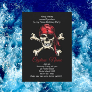 epic pirate birthday party invitation