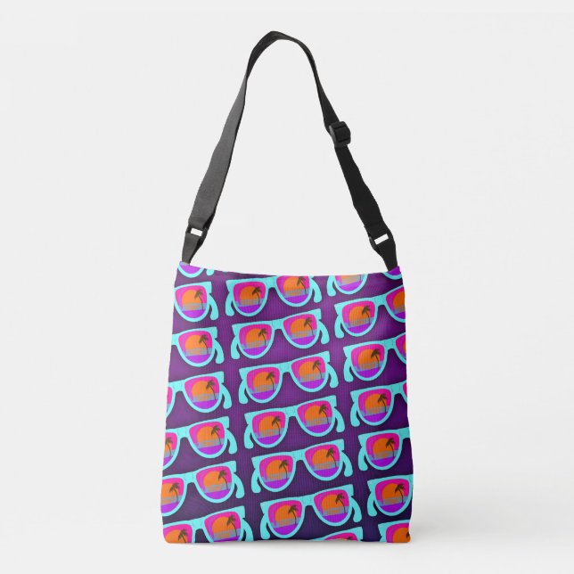 Epic Retro Sunset Sunglasses Fun Sunshine Pattern Crossbody Bag (Back)