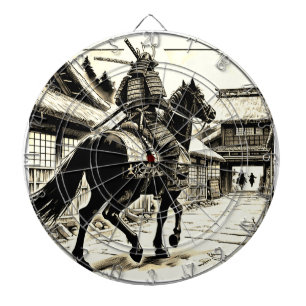 Epic Samurai Rider Manga Art Print Dartboard