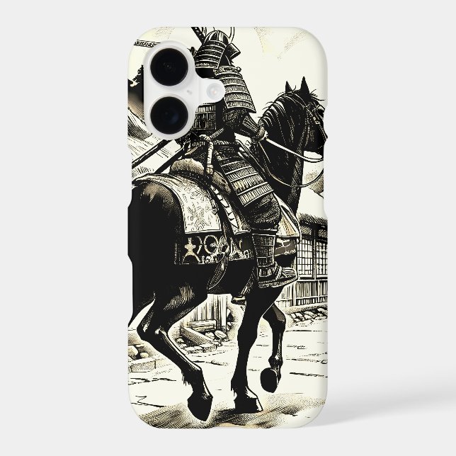 Epic Samurai Rider Manga Art Print iPhone Case (Back)