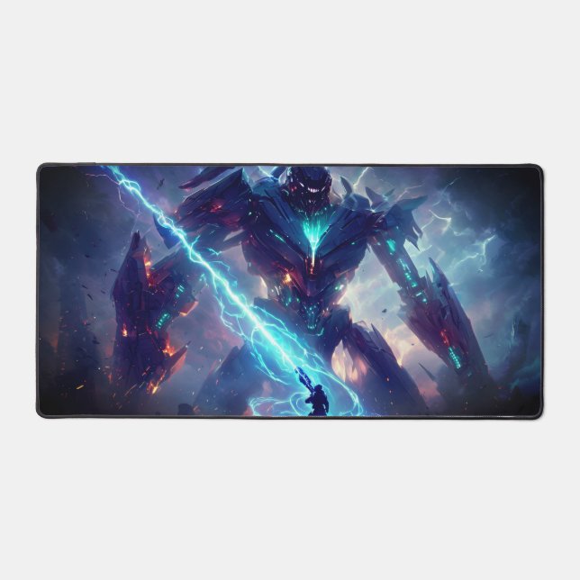 Epic Sci-Fi Mech & Soldier Desk Mat (Front)