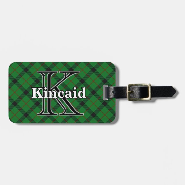 Epic Scotland Clan Kincaid Tartan Luggage Tag (Front Horizontal)