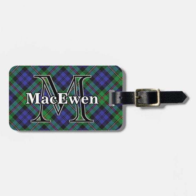 Epic Scotland Clan MacEwen Tartan Luggage Tag (Front Horizontal)