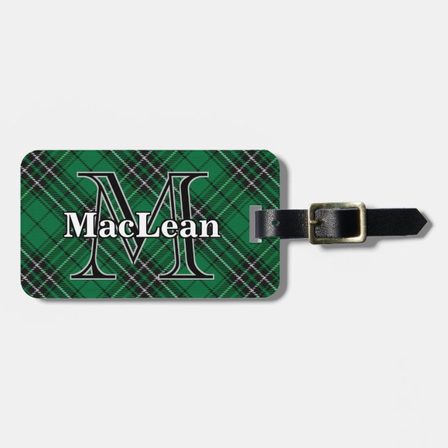 Epic Scotland Clan MacLean Hunting Tartan Luggage Tag (Front Horizontal)