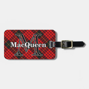 Epic Scotland Clan MacQueen Red and Black Tartan Luggage Tag