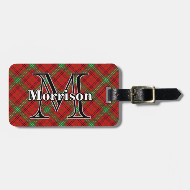 Epic Scotland Clan Morrison Tartan Luggage Tag (Front Horizontal)