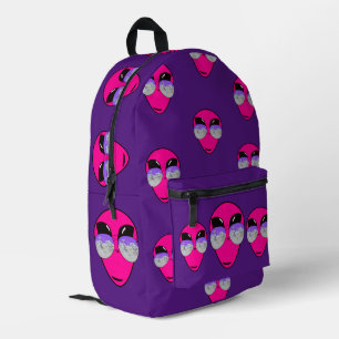Epic Shades Alien Head Moonlander Pattern Printed Backpack