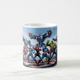  "Epic Showdown: Avengers vs. Enemy Forces" Coffee Mug