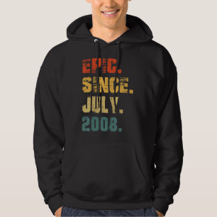 Epic Since July 2008 14th Birthday 14 Years Old Hoodie