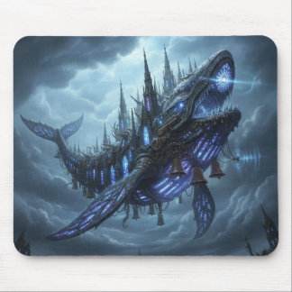 Epic Sky Leviathan Mousepad A Steampunk Art Piece