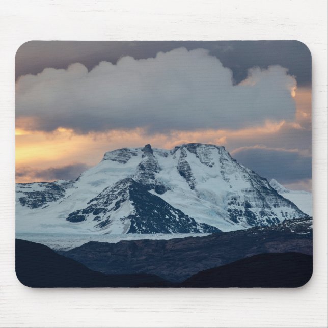 Epic Snow-Capped Mountain Mouse Pad – Sunset Over  (Front)