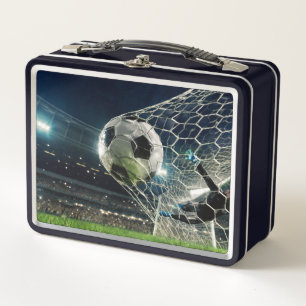 Epic Soccer Goal Lunch Bag Football Stadium Spor Metal Lunch Box