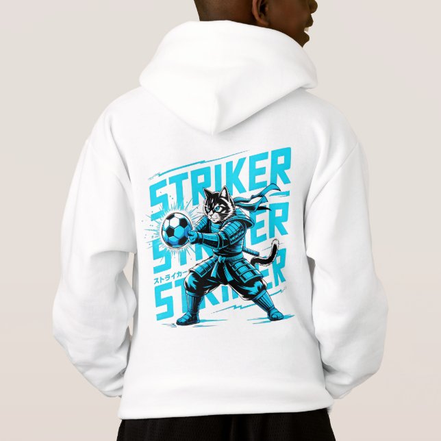 Epic Soccer Samurai Cat - Cool Gamer & Anime Fan  (Back)