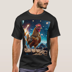 Epic Space Chicken Cosmic Battle Tee