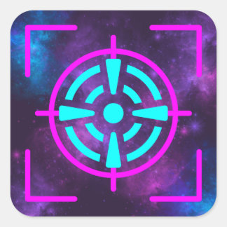 Epic Space Dart Blaster Targets Birthday Party Square Sticker