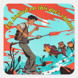 Epic Spearfishing Adventure Square Sticker