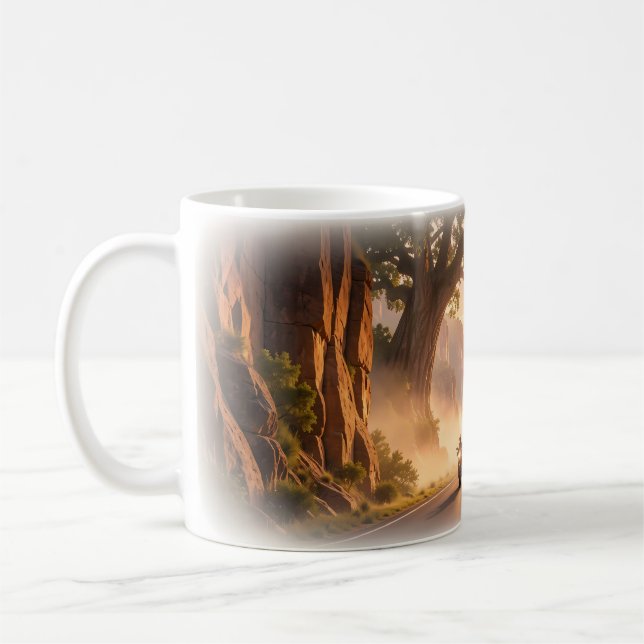 Epic Sunrise Canyon Escape for Riders Mug (Left)