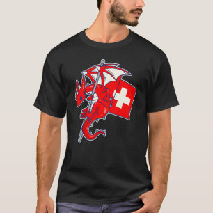 Epic Swiss Dragon Proud Switzerland Flag T-Shirt