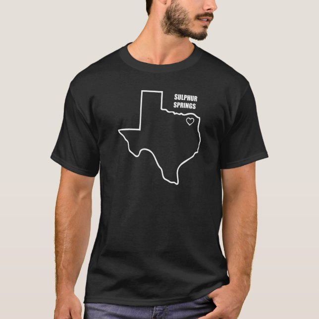 Epic Threadz Texas State Map Sulphur Springs Tx T-Shirt (Front)