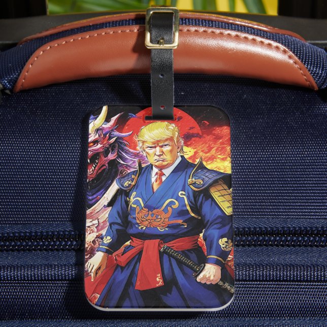 Epic Trump Samurai Anime Luggage Tag (Front Insitu 2)
