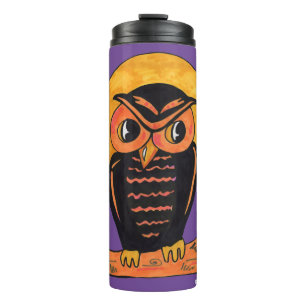 Epic Vintage Owl Halloween Cartoon Character Art Thermal Tumbler