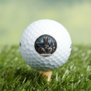 Epic warrior dogs mediaeval armour custom golf balls