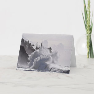Epic Waves at Cape Disappointment Lighthouse Card
