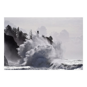 Epic Waves at Cape Disappointment Lighthouse Photo Print