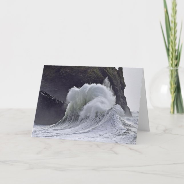 Epic Waves at Cape Disappointment, WA Card (Front)