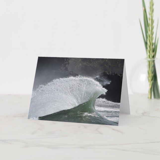 Epic Waves at Cape Disappointment, WA Card (Front)