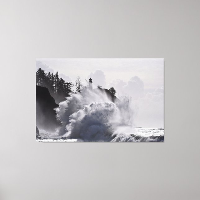 Epic Waves at Cape Disappointment WA State Canvas Print (Front)