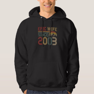 Epic Wife Since 2003 Cute 19th Wedding Anniversary Hoodie