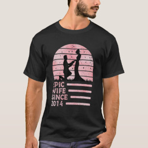 Epic Wife Since 2014 8th Wedding Anniversary Retro T-Shirt