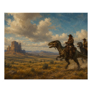 Epic Wild West Dinosaur Adventure Poster